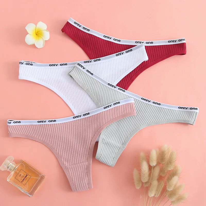 7 Color Women's Underwear Female Cotton Sexy Waist European Size Briefs Seamless Breathable Thread Thong Large Size