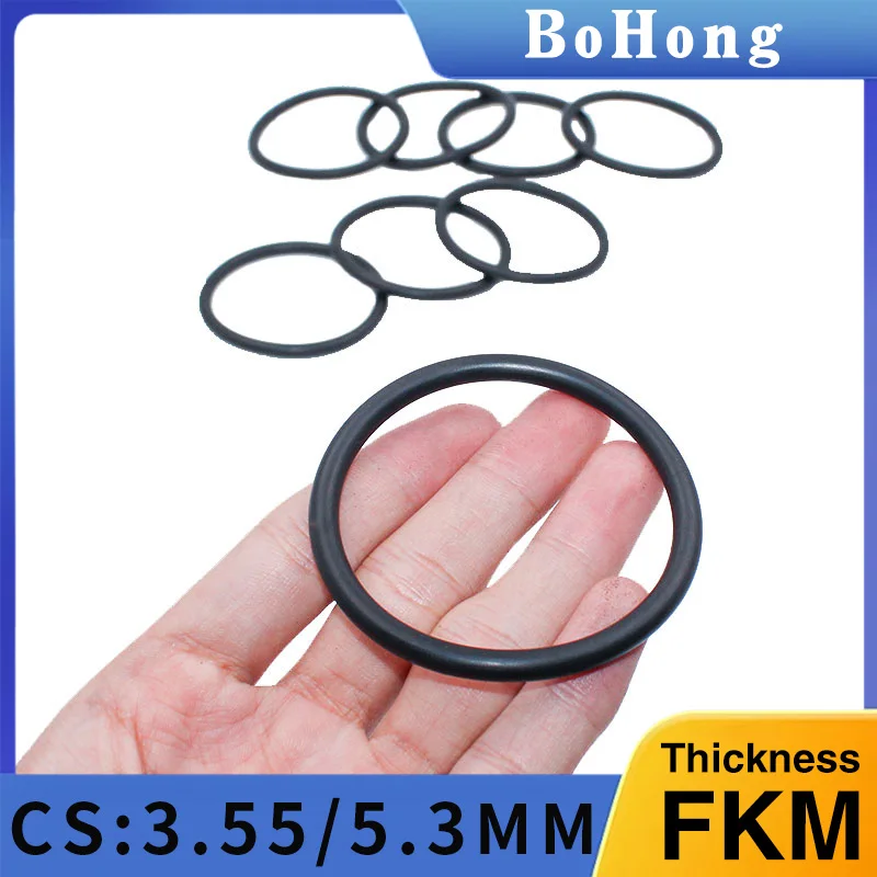 

Black FKM O-Ring 3.55/5.3mm Fluorine Rubber Seal Gasket High Temp Resistant corrosion preventive oil resistance Spot wholesale