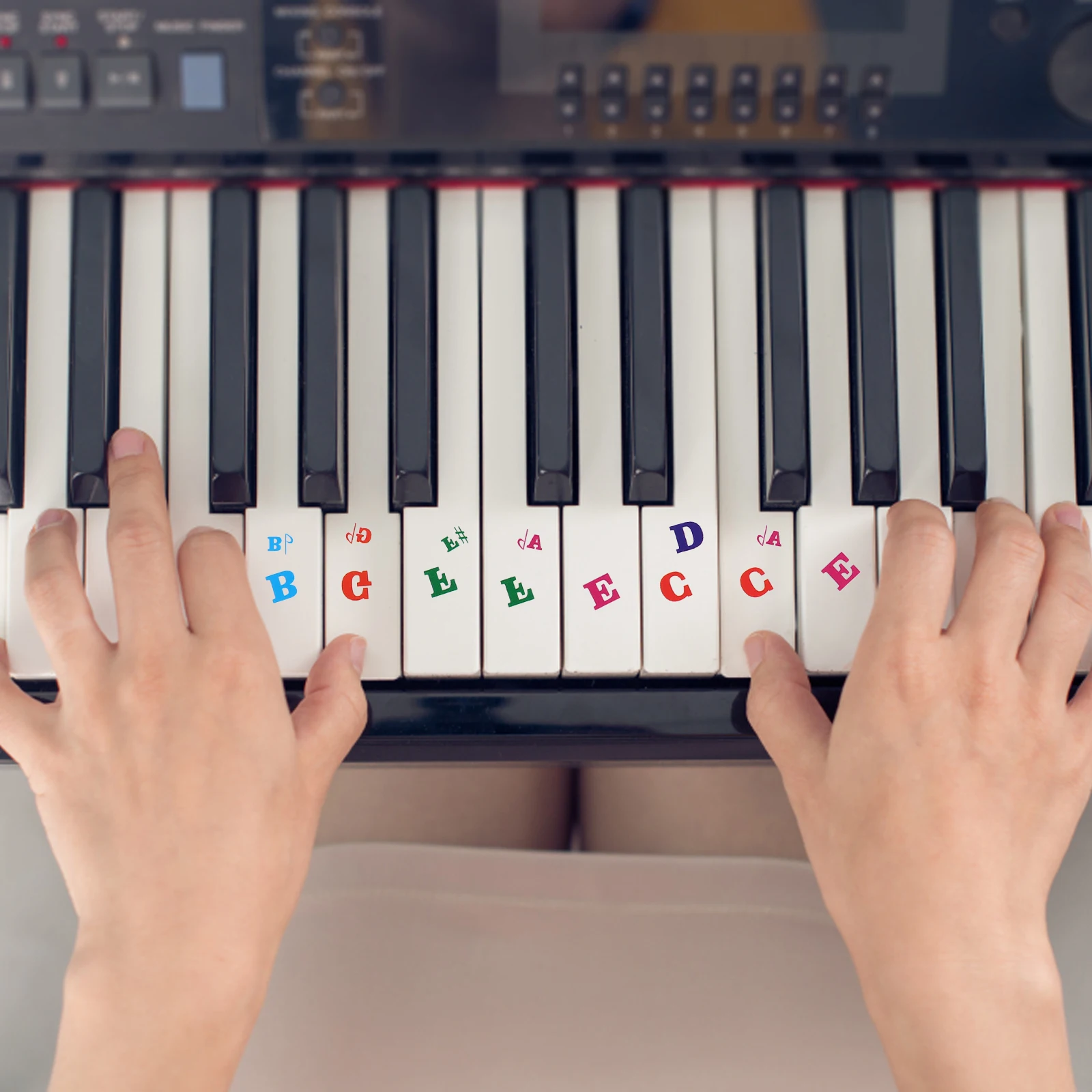 

Piano Stickers Keyboard Notes Beginner Musical Accessories Adhesive Paper Child Decals Letter