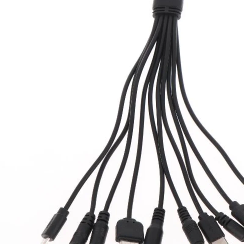 20cm Usb Power Charging Cable Wire Cord For Phone Universal 10 In 1 Micro USB DC Mobile Phone Charger Adapter Plug