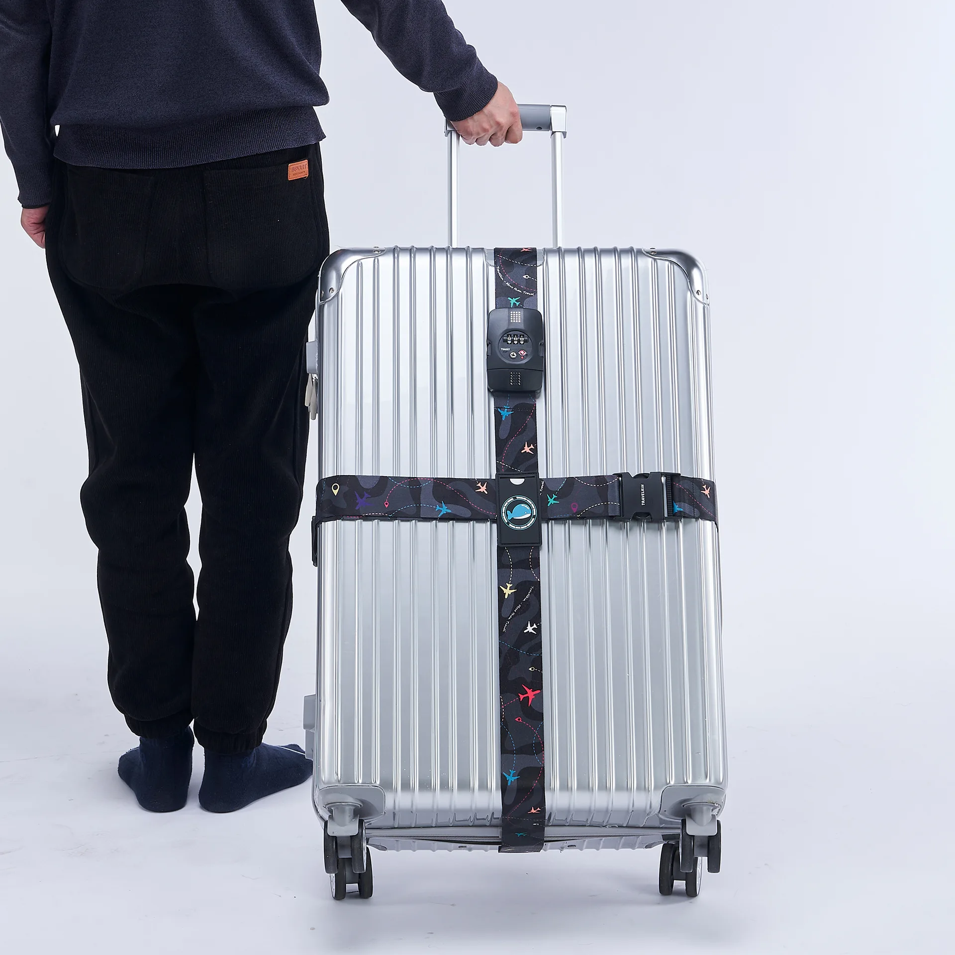 TSA Password Customs Lock Luggage Cross Belt Adjustable Travel Suitcase Band Luggage Suitcase Rope Straps Travel Accessories