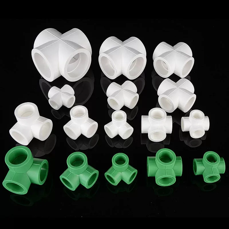 1Pcs PPR Pipe Fittings 3D Offset Cross Fitting For Wall Corners 20/25/32/40/50/63mm Equal Multi-Size Quick Install Leak-proof