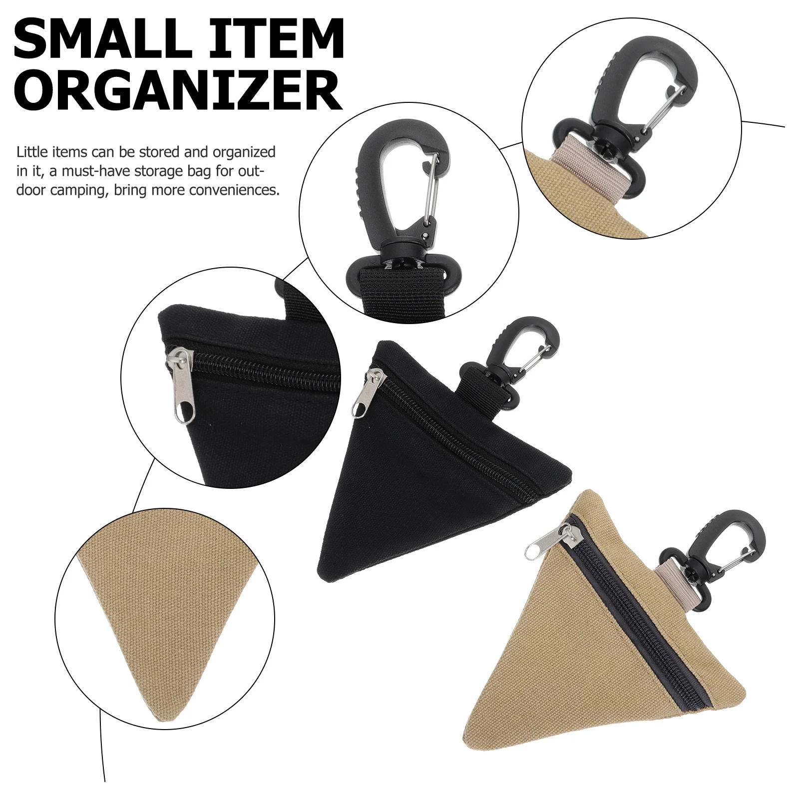 

2pcs Tactical Waist Pouch Outdoor Camping Storage Strap Non-Woven Fabric Organizer For Picnic Hanging Bag Small Item Holder