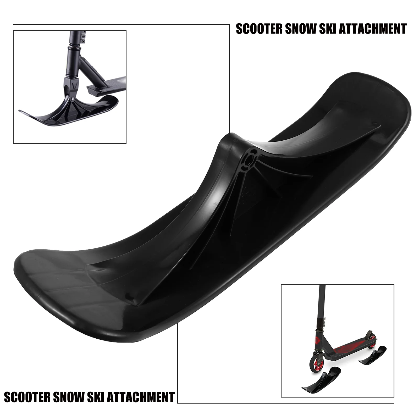 Snow Sled Accessories Snowboard Scooter Sledge Parts Black Outdoor Sleds for Kids