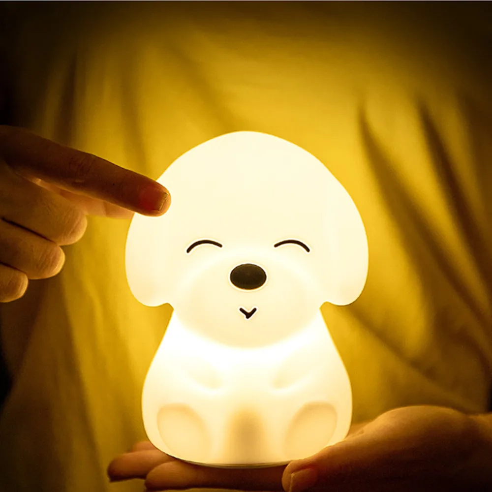 

Dog LED Night Light Touch Sensor Remote Control 16 Colors Dimmable USB Rechargeable Silicone Puppy Lamp for Children Baby Gift