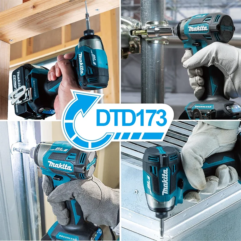 Makita-destornillador inalámbrico DTD173, taladro eléctrico, herramienta de construcción para batería Makita de 18V