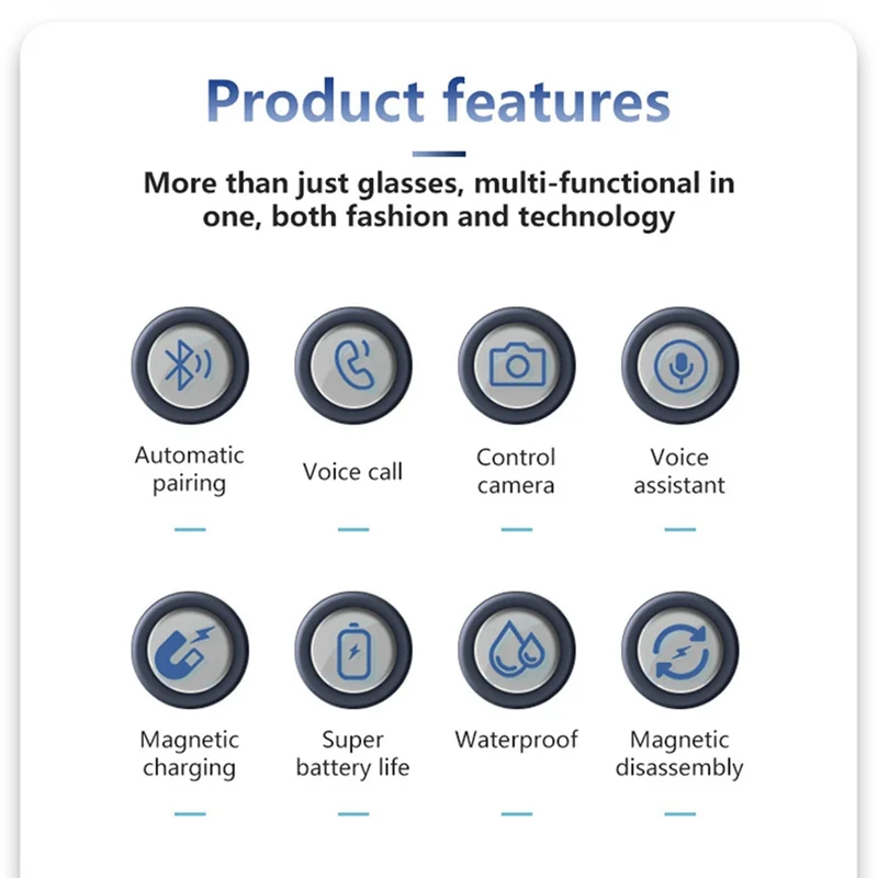 

A15F-магнитные умные очки с фильтрацией синего света и поляризационными линзами Голосовой помощник, защита UV400