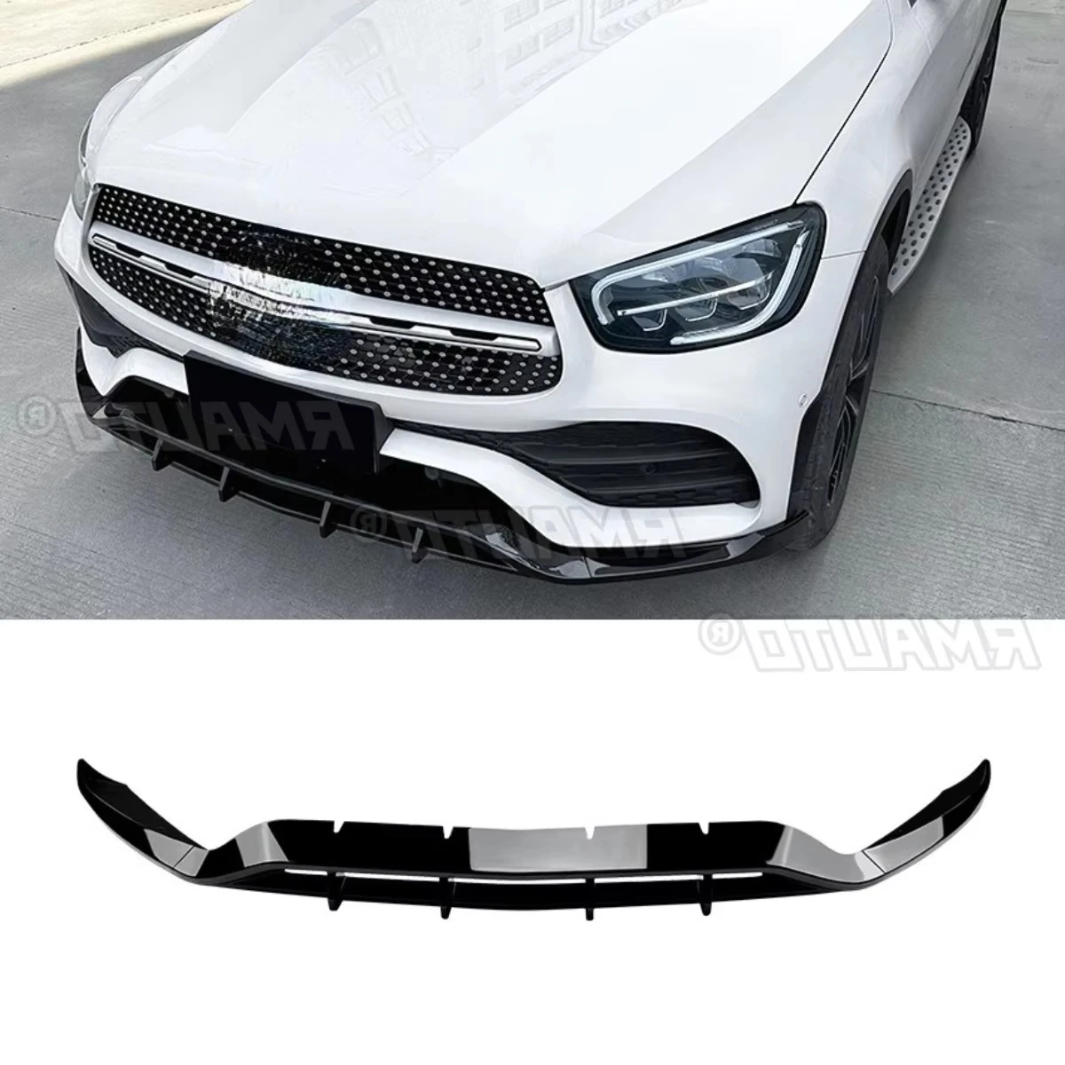 

For Mercedes Benz GLC-Class X253 GLC200 260 300 2020-2022 AMG Car Front Bumper Spoiler Lip Diffuser Modification Part
