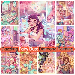 Fantasy Girl Fairy Dust Diamond Painting Mosaic Art DIY 5D Embroidery Full Drill Round Square Rhinestones Cross Stitch Handmade