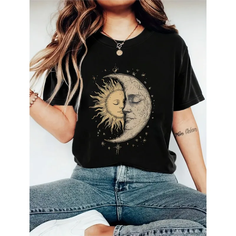 Women's Bohemian Style Summer New Casual Fashion Cotton Y2K Unisex T-shirt