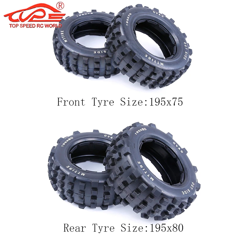 

Front or Rear Knobby Tire Set for 1/5 HPI Rovan MCD KINGMOTOR Baja 5t 5sc PARTS