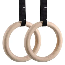 adjustable wood gym ring gymnastic playground accessories home workout equipment set exercise cross fitness training rings