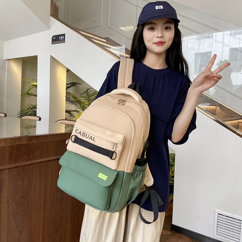 Mochila Escolar 여아용 학교 배낭, 방수 나일론 백팩, 젊은 여성용 귀여운 책가방, 대용량