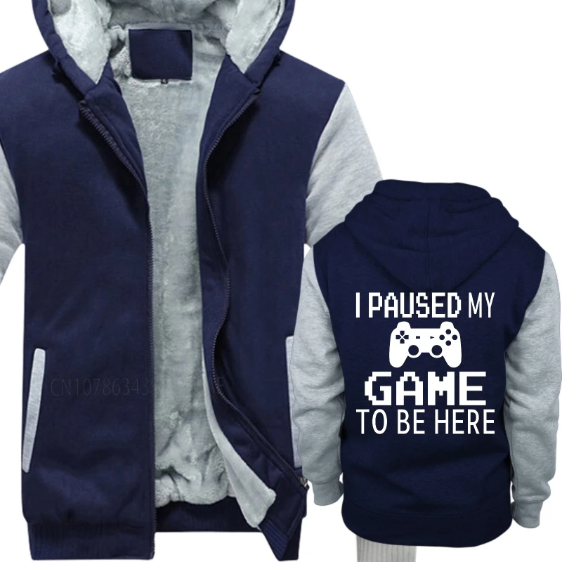 Anime para homens hoodies quente eu pausei meu jogo para ser aqui moda engrossado treino meninos com capuz zíper casaco de aquecimento para ele