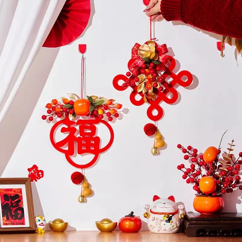 Chinese New Year Decoraiton 2025 New Year Wall Hanging Pendants Spring Festival Wall Decor Lunar New Year Home Decor