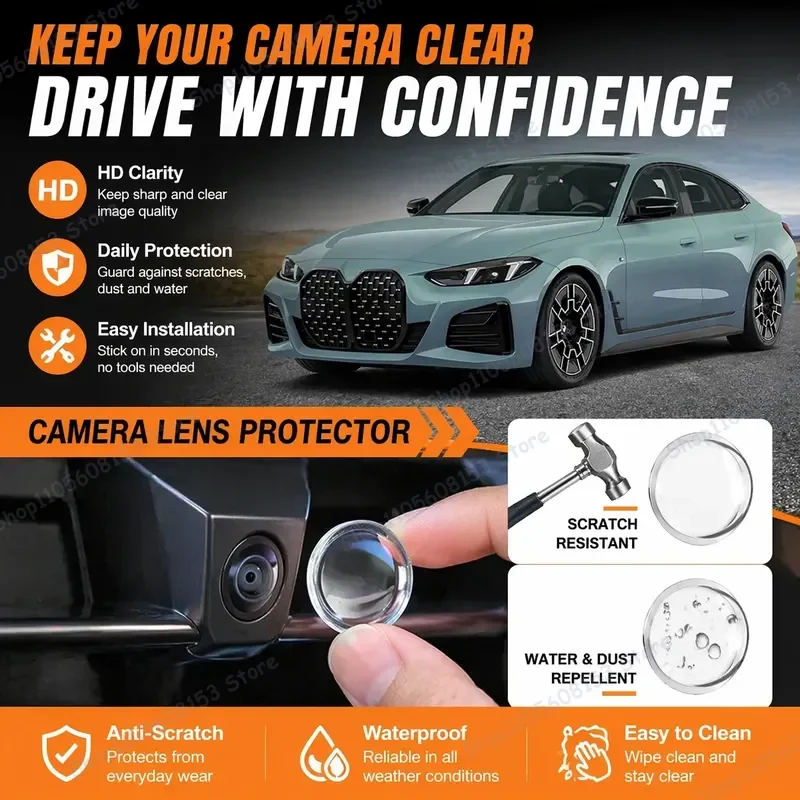 

For BMW 4 Series F32 F36 G22 G26 360 Degree Reverse Camera Lens Protector Anti Scratch PC Cover Stickers 2013 2024 Backup