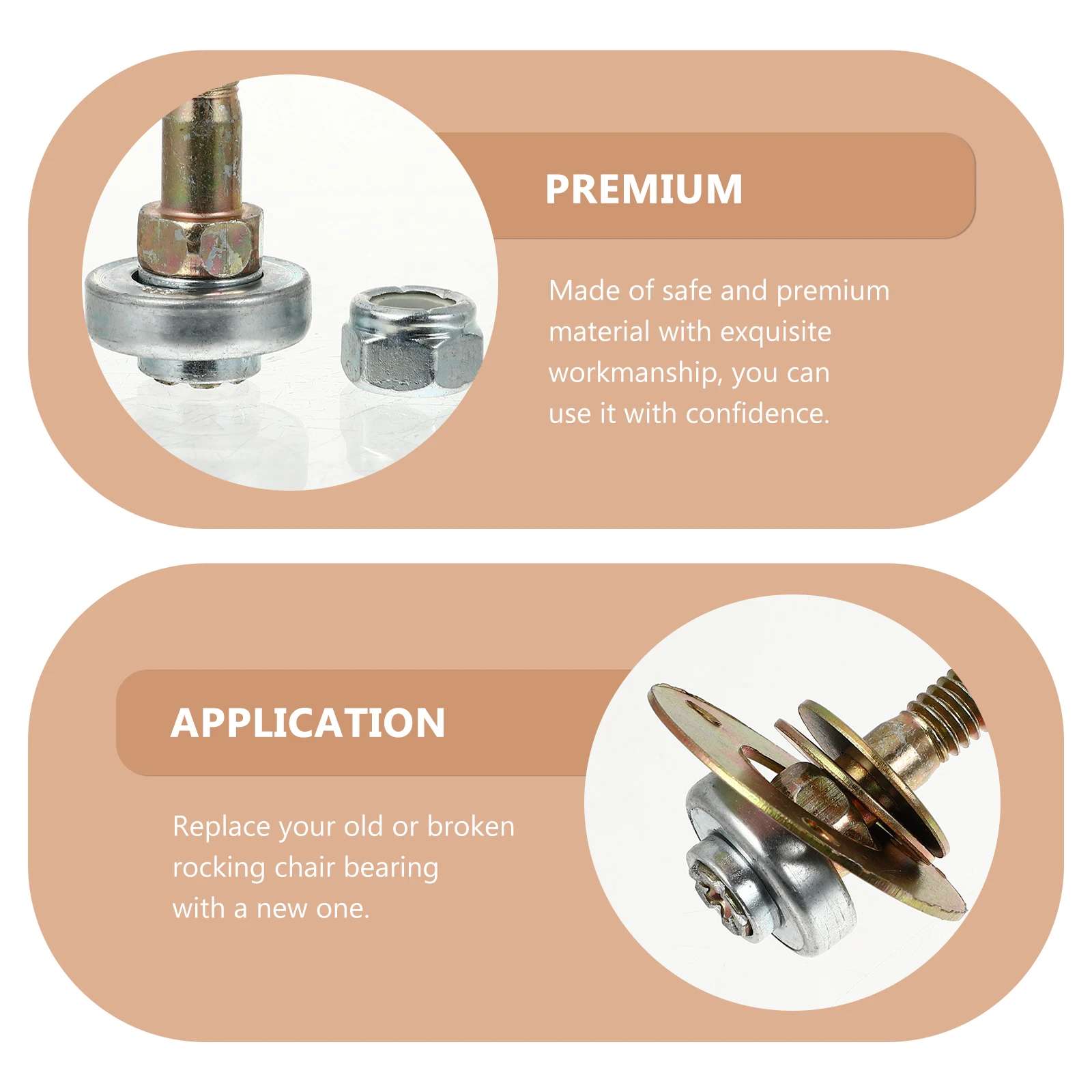 

4Pcs Furniture Rocking Chair Bearing Connecting Fitting M8x45mm Glider Chair Replacement Hardware