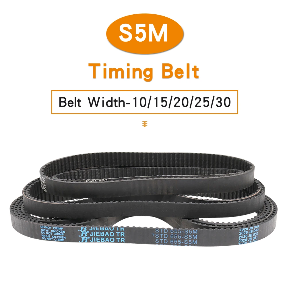 

Timing Belt S5M-615/620/625/635/640/645/650/655/660/665/670 Rubber Transmission Belts Width 10/15/20/25/30 mm For 5M Belt Pulley