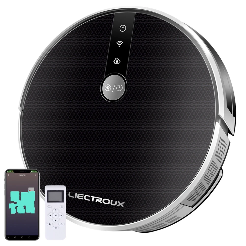 LIECTROUX C30B Robot Vacuum Cleaner 6000Pa Suction with AI Map Navigation Smart Partition WiFi App Electric Water Tank