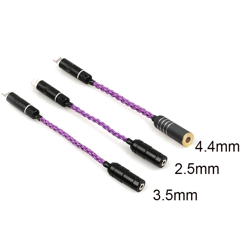 OKCSC HiFi Adapter for iphone Lighting Male Connector 4.4mm 2.5mm Balanced 3.5mm Stereo Female Jack for Earphone Amplifier