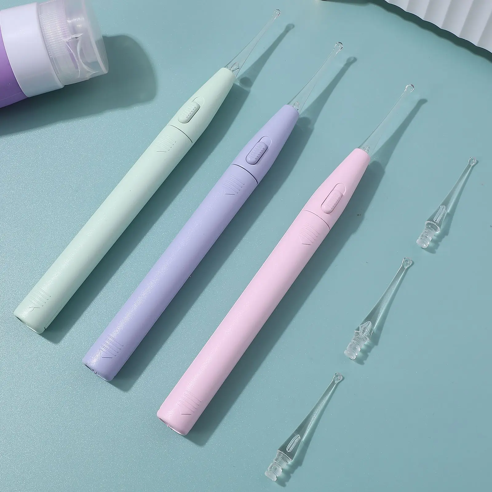 3pcs Ear Curette Ear Wax Cleaning Earwax Removal LED Flashlight Earpick Led Ear Wax Remover Ear Cleansing Tool Set