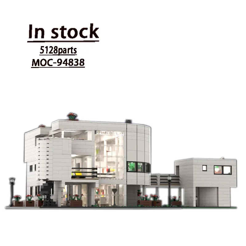 

MOC-94838Saltzman House of Richard Meier Street Scene Assembly Andsplicing Building Block Model5128parts Children's Birthday Toy