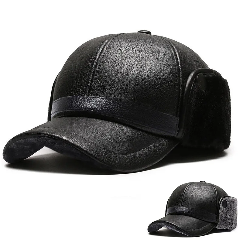 Men's Outdoor Cold Warm Baseball Cap Old Man Ear Protection Duck Tongue Cap Padded Back To The Cap Cycling Cap Winter Cotton Hat