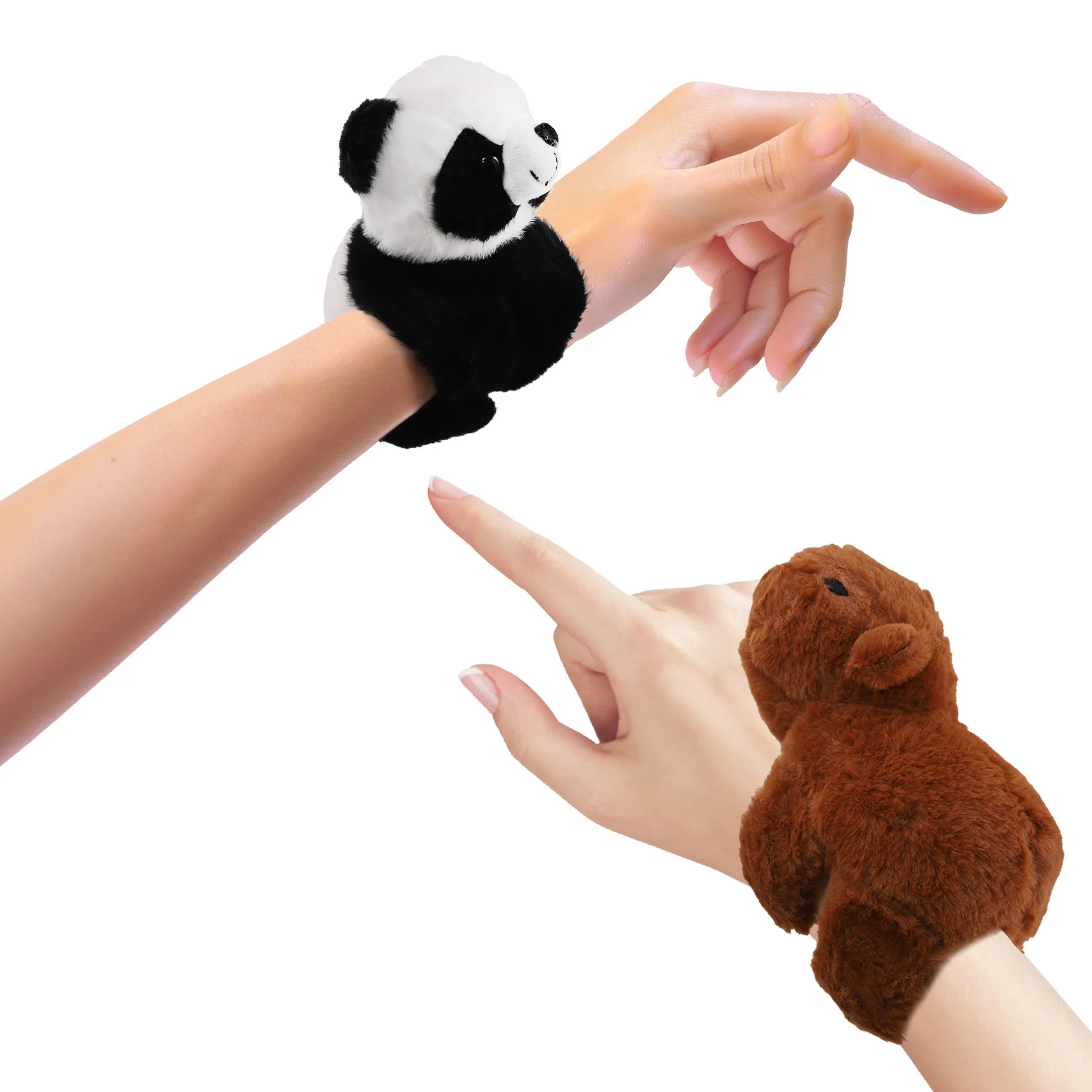 2PCS Capybara Clap Circle Toys Slap Snap Wrap Armband Armband Capybara Plüsch Panda Pop Kreise Weihnachtsgeschenk