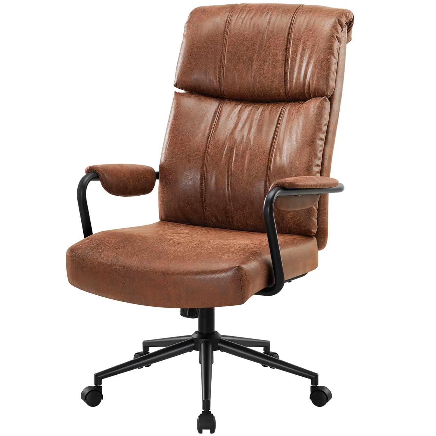 

Home Office Desk Chairs, Comfy Ergonomic Mid Century Modern Faux Leather Fabric Office Chairs with Lumbar Support,, Customized