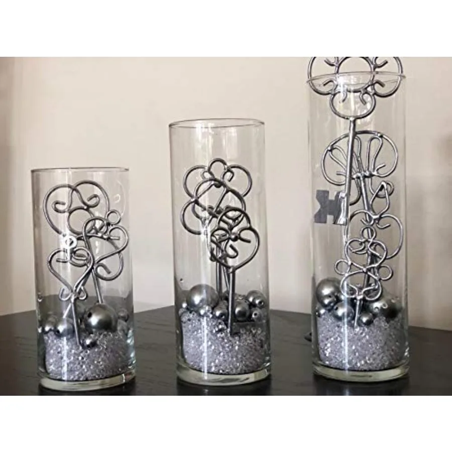 Cylinder Glass Vase and Flower Guide Booklet -for Weddings, Events, Decorating, Arrangements, Flowers, Office, or Home Decor