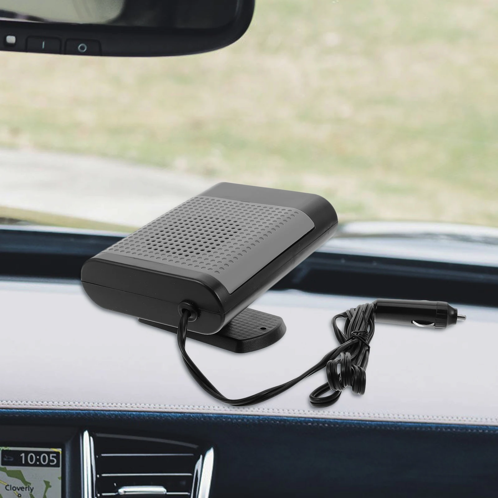 

12V Car Fan Electric Vehicle Heating Device Defrost Car Demister Demist Windshield Portable Auto Defroster Black