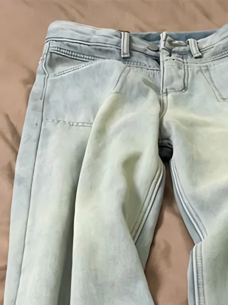 Jeans Women High Waist Fashion Denim Streetwear Korean Style Lady Spring Autumn Vintage Solid All-match Full Length Casual Retro