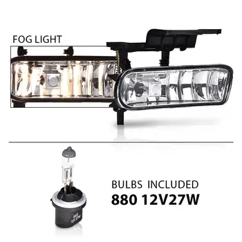 2 ks nárazníkových mlhových světel pasují na Chevy 99-02 Silverado 1500 2500/01-02 3500/2000-2006 Suburban Tahoe s čirým objektivem a žárovkami. 8 nejlepší prodej univerzální mlhová světla do nárazníku auta - №1