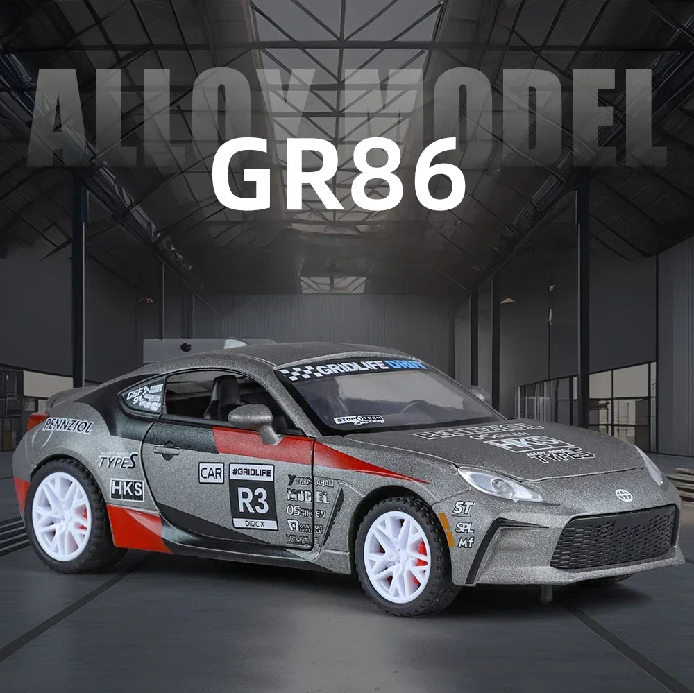 

1:32 Toyota GR86 Высокая имитация литья под давлением звука и света автомобиля из металлического сплава, модель автомобиля, коллекция детских игрушек, подарки