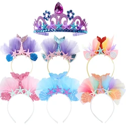 Little Mermaid Party Headband Mermaid Tail Hair Hoop Photo Props for Girl Mermaid Birthday Party Mermaid Hair Accessories