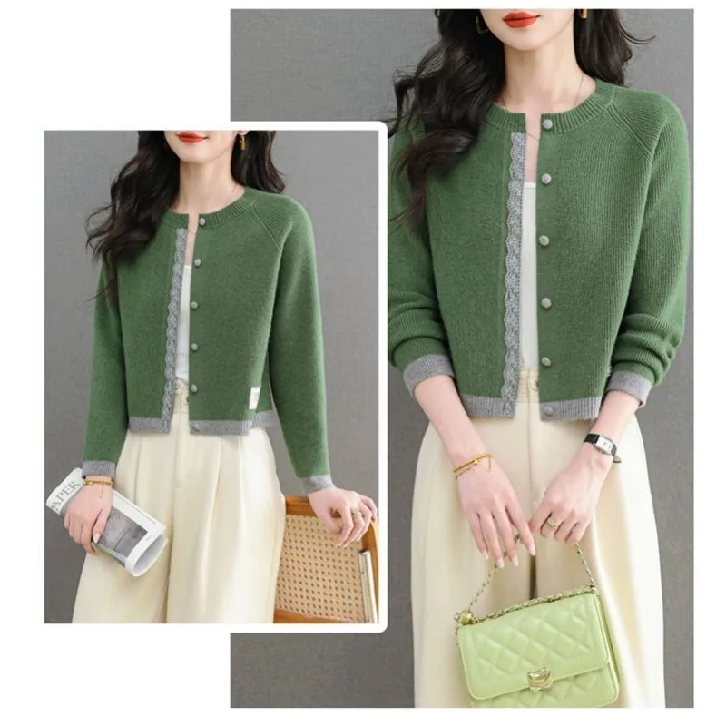 الخريف والشتاء سترة محبوكة زر بلون تنوعا النمط الأجنبي سترة سترة #6