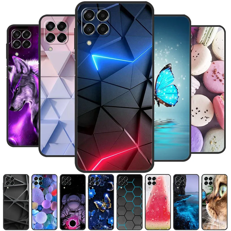 For Samsung Galaxy M33 Case M53 2022 Fashion Silicone Protective Soft TPU Back Case for Samsung M53 5G Phone Cover Black Bumper