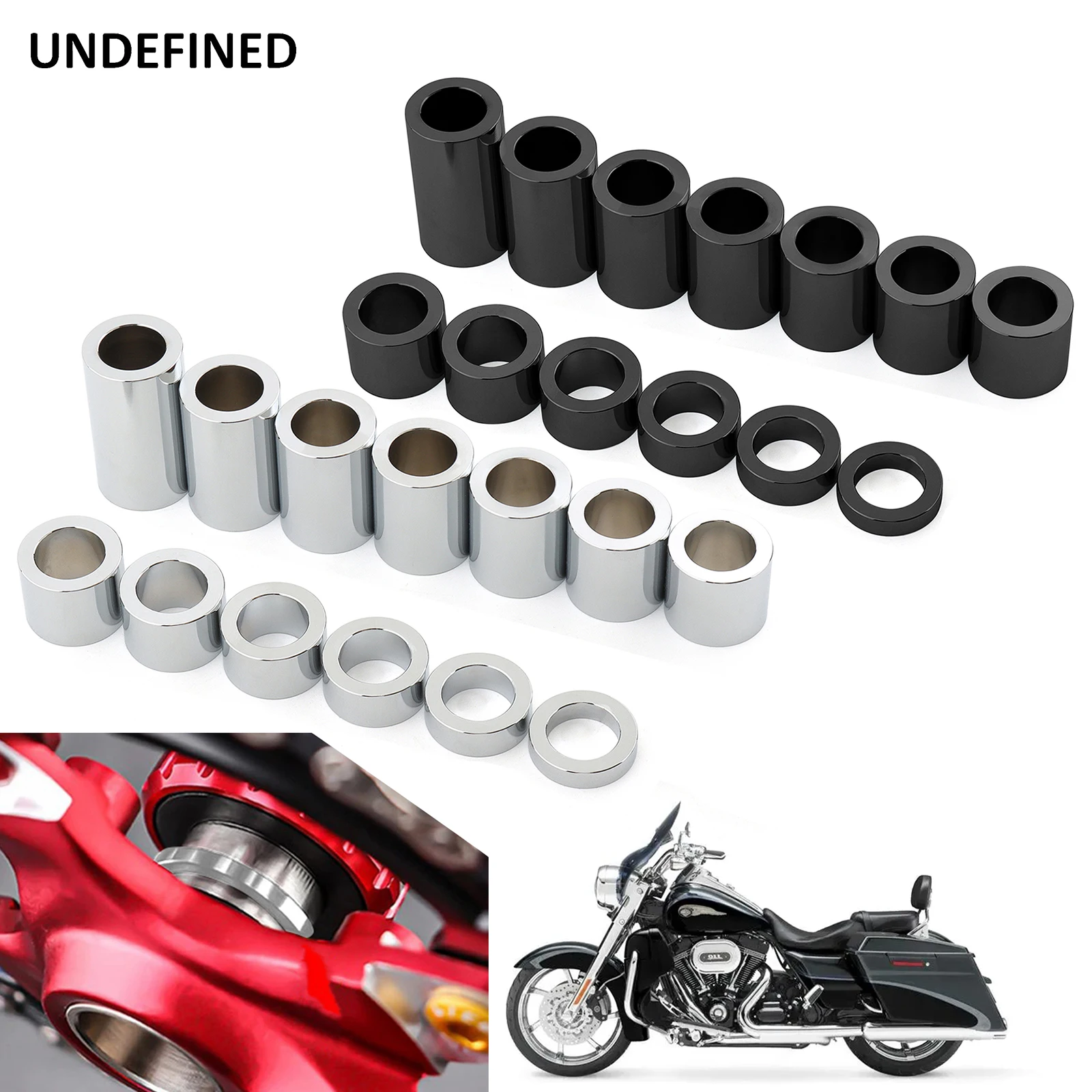 

Motorcycle Wheel Axle Spacer Kit I.D-3/4" O.D-1-1/8" Aluminum For Harley Yamaha Big Dog Bobber Chopper Custom Cruiser Universal