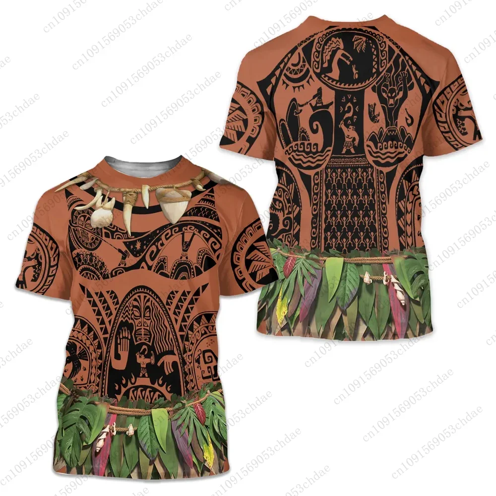 Camiseta con disfraz de Halloween de Moana para hombre, camiseta 3D de Fathion, camiseta de Cosplay de Moana de cumpleaños de Maui, ropa de día, Tops Unisex, novedad de 2024