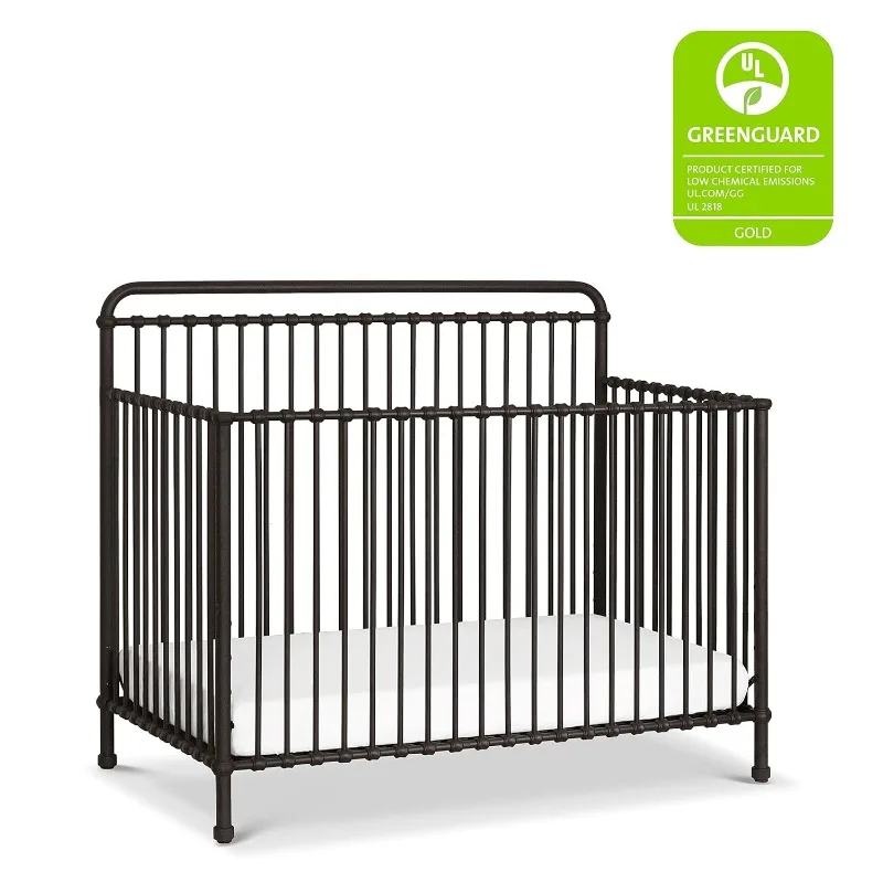 Namesake Winston 4-in-1 Convertible Metal Crib in Vintage Iron, Greenguard Gold Certified