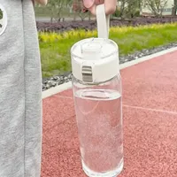 1pcs Portable Sports Fitness Large Capacity Transparent Cup, Outdoor, Travel, Office Essential Water Bottle