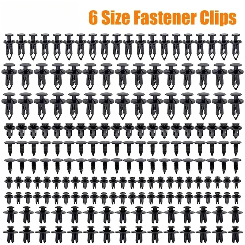 190pcs Retainer Clips, 6 Size Plastic Fasteners Kit, Mixed Trim Panel Rivet Set, Home Hardware Screws for car Furniture DIY Asse