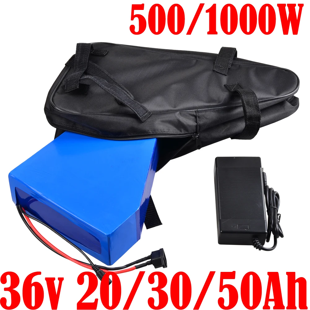 

18650 cell Triangle eBike battey 36V 20Ah 30Ah 40Ah 50Ah lithium batteries For 1500W 100W 500W electric bicycle bike scooter