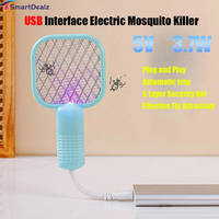 Small Electric Mosquito Killer 5 Layer Security Net Compact Portable USB Interface Electric Fly Swatter for Household Outdoor