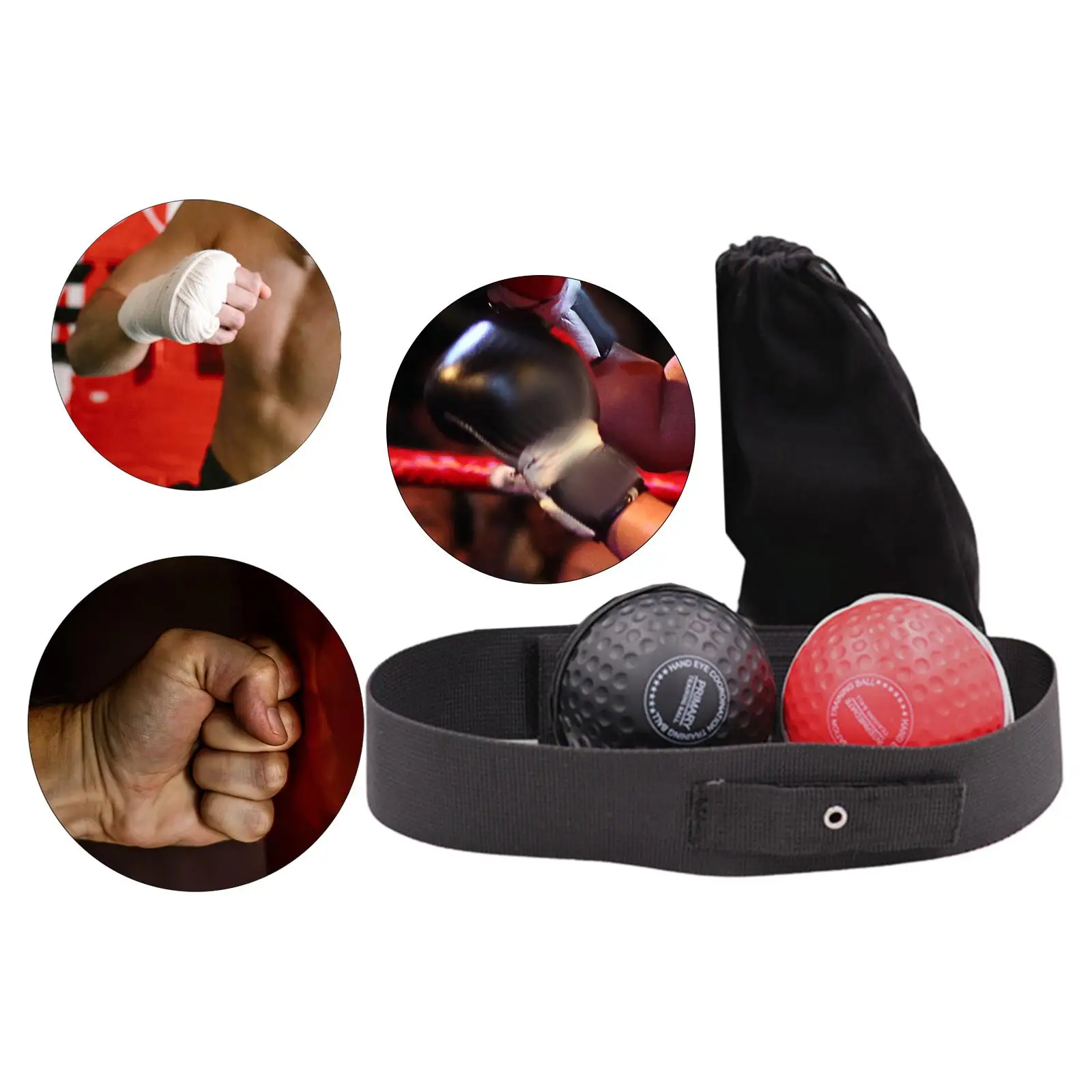 Adjustable Boxing Reflex Ball Headband Set Reaction Speed Trainer for Home Sports MMA Exercise
