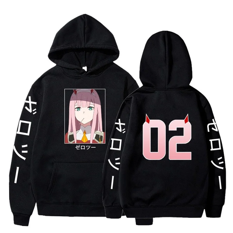 Anime Darling In The Franxx Zero Two Funny Graphic Printed Hooded Men Women Streetwear  Hoodies Oversized Harajuku Sweatshirt