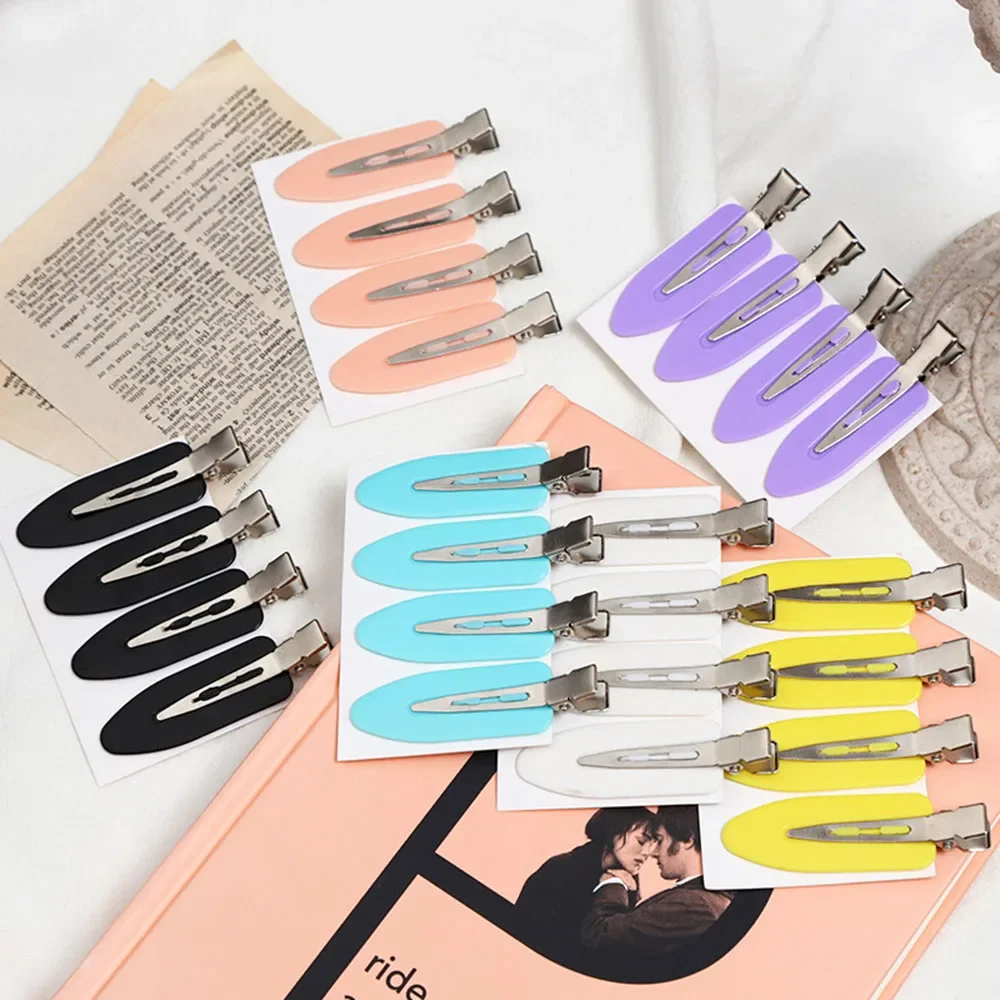 4pcs/set No Bend Seamless Hair Clips Side Bangs Fix Fringe Barrette Makeup Washing Face Accessories Women Girls Styling Hairpins