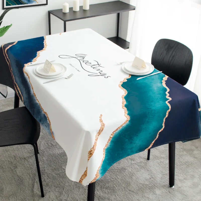 

Ins Light Luxury Style Tablecloth Household Table Cloth Art Desk Tablecloth Rectangular Waterproof and Oil-proof Mantel Mesa