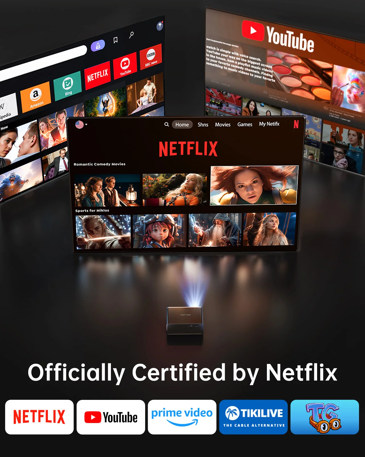 

Проектор SI Native 1080P с автофокусом и коррекцией трапецеидальных искажений, 38000 люмен, BT5.2, WIFI6, для умного домашнего кинотеатра