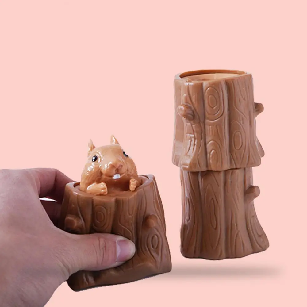 

Toys Decompression Gift Rubber Stress Relief Squeezing Squirrel Cup Silicone Stump Stake Fidget For Kids Adults